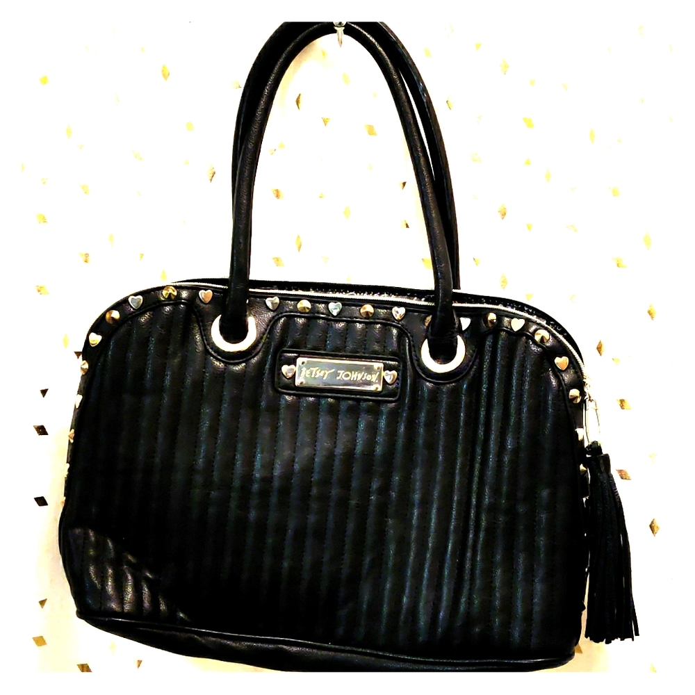 Betsey Johnson Black  Gold Purse